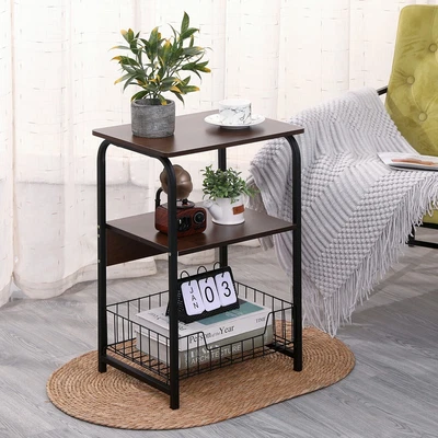 £25.99 • Buy 3-Tier End Table Sofa Side Table With Storage Shelf For Living Room Nightstand