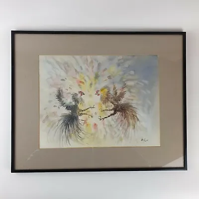 20th Century Watercolour Study Of Cockfighting Signed Ali? • £79