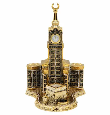 Islamic Turkish Table Decor 99 Names Of Allah Kaba Clock Tower Replica Gold • $57.98