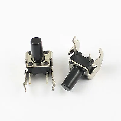 100Pcs Momentary Tactile Tact Push Button Switch 6x6x10mm Right Angle 2 Pin • $4.99