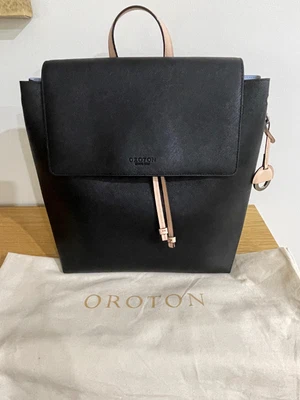 $225 • Buy New With Tags Genuine Oroton Estate Backpack Black Saffiano Leather  Rrp $495