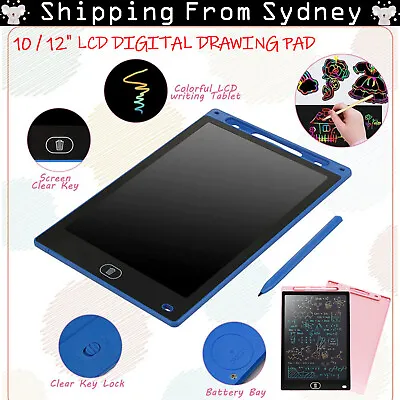 $14.95 • Buy 10 / 12  LCD Writing Tablet Drawing Board Colorful Handwriting Pad Kids Graffiti