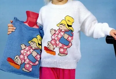 Paddington Bear DK Jumper + Hot Water Bottle Cover Knitting Pattern 24-30 Inch • £2.99