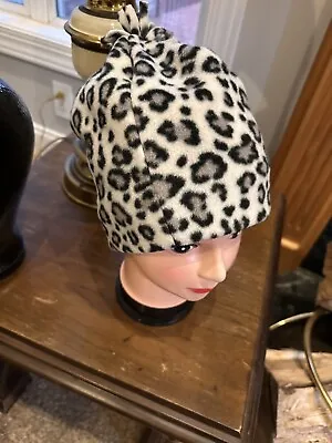  Black/White/Gray Animal Print Beanie Toboggan Hat By Amanda Smith • $8.40