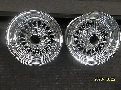 2 - Vintage  1974 W R Grace Co. Wire Wheels 72 SPOKE 4 LUG 120  14  X 8  USA • $325