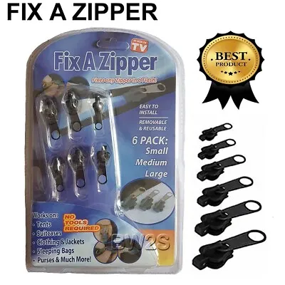 £3.94 • Buy FIX A ZIPPER Tool Universal Repair Replacement Kit 3 Sizes Zip Fixer Slider Clip