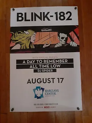 $34.99 • Buy Blink 182 Rare Concert Poster Brooklyn Nyc Industry Promoter Concert Bill 24x36 