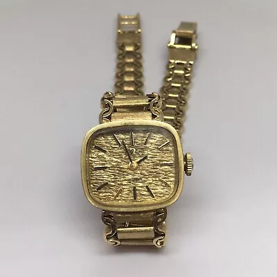 Lady's Omega 14K Yellow Solid Gold Mechanical Watch Factory Marked Case 8 Inch • $3220