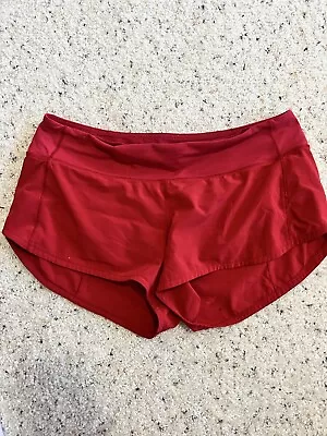 Lululemon Speed Up Red Shorts Womens Size 6 Reg Running Lined - Stained • $14.99