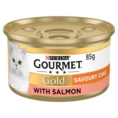 £7.83 • Buy Gourmet Gold Savoury Cake With Salmon Wet Cat Food Tins - 12 X 85g