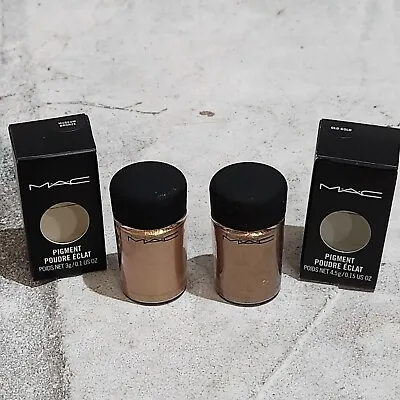 MAC Pigment MUSEUM BRONZE OLD GOLD Loose Powder Eye Shadow 0.1 Oz Lot Of 2 New • $55