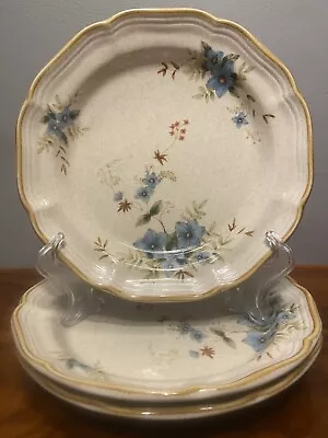 Set 3~ 1986 Day Dreams By Mikasa 8  Salad Dessert Plate Garden Club Blue Flowers • $19.99