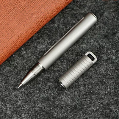 TC4 Titanium Mini Signature Pen Outdoor EDC Ballpoint Pen Portable Keychain • $27.96