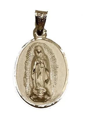 Virgen De Guadalupe .925 Sterling Silver Pendant Medal With 20 Inch Chain  • $27.95