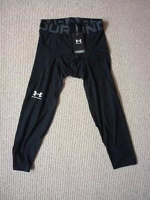 Mens Under Armour Heatgear Black 3/4 Compression Leggings Size Medium BNWT • £24.99