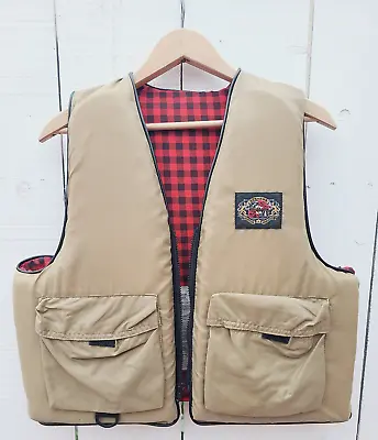 Stearns Fishing Vest Life Jacket Tan W/ Red Plaid SBV-410 XXL • $40