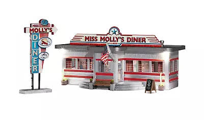Woodland Scenics BR4956 N Scale Built Up Structure - Miss Molly's Diner With LED • $49.99