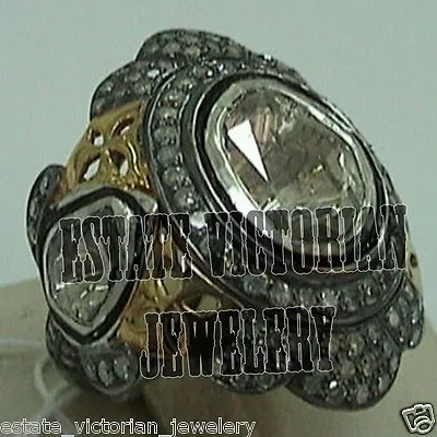 Amazing 2.80ct Genuine Old Mine Rose Antique Diamond Silver Vintage Ring Jewelry • $638.16