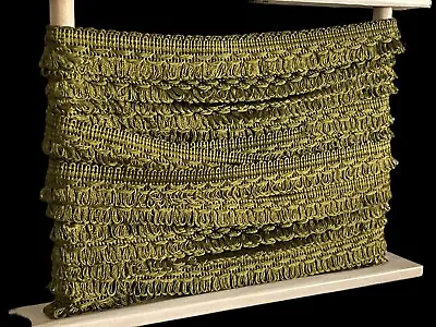 VTG Conso 1 3/8” Fringe Trim Upholstery Drapery Pillow 10 Yards Avocado Green • $14.40