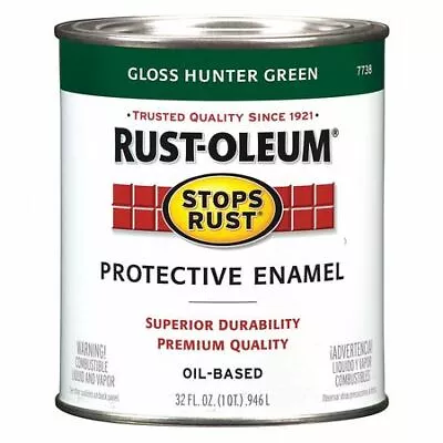 Rust-Oleum 7738502 Interior/Exterior Paint Gloss Oil Base Hunter Green 1 Qt • $16.19