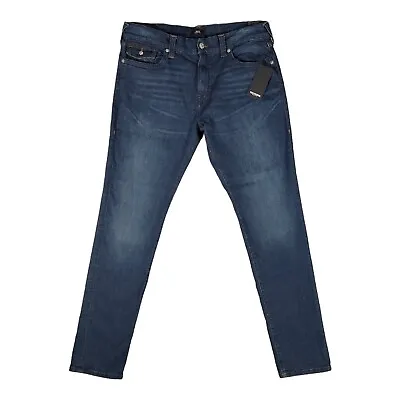 True Religion Jeans Men's Size 38x34 Blue Denim Rocco Relaxed Skinny Flap Pocket • $45.47