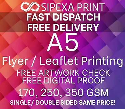 £27.99 • Buy A5 Flyer Printing, A5 Leaflet Printing, Leaflet, Single Or Double Sided Same