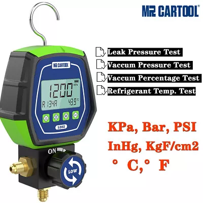 Car Home Digital Refrigeration Manifold Gauge HVAC Vacuum Pressure Temp Tester • £56.99