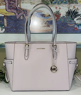 Michael Kors Gilly Large Drawstring Zip Tote Bag Laptop Mk Blush Pink Leather • $129.99