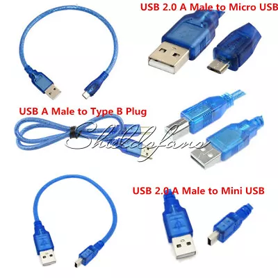 $1.41 • Buy 30CM USB A Male To Type B Plug/Mini USB/Micro USB Cable Fr Computer/Printer Blue