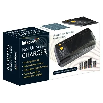 Infapower Universal 4in1 Fast Battery Charger With LED Indicator • £20.99