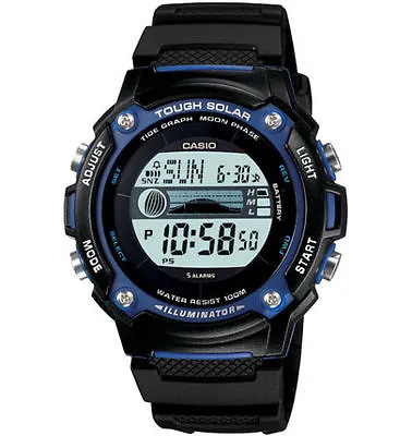 Casio WS210H-1AV Moon/Tide Watch Solar Black Strap 5 Alarms 100 Meter NEW • $33.75