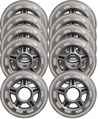Clear / Silver Inline Skate Wheels 80mm 78a 10-Pack 5-SPOKE HUB • $27.95