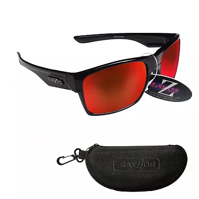 RayZor Uv400 Black Sports Wrap Sunglasses Red Mirrored Lens RRP£49 (424) • £12.50