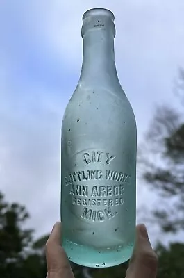 Antique CITY BOTTLING WORKS - ANN ARBOR MICHIGAN Blown Soda Bottle • $32