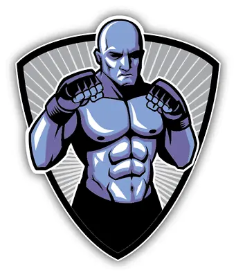 MMA Fighter Pose Mascot Sport Car Bumper Sticker Decal • $2.75