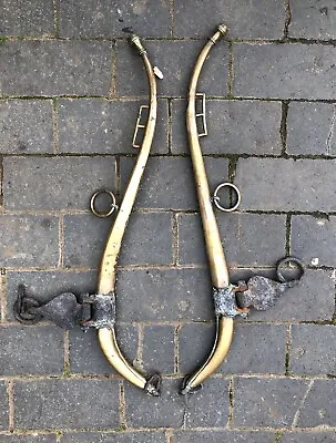 Brass Antique Horse Tack Cart Harness Hames Patent Lion Cast • £59.95