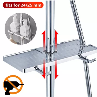 £5.79 • Buy Bathroom Pole Caddy Rack Shelf Shower Storage Organiser Tray Holder Accessories