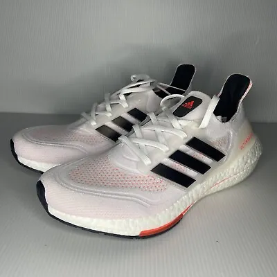 Men’s Adidas Shoes UltraBoost 21 Tokyo Cloud White Black Red S23863 Size 9 • $74.99