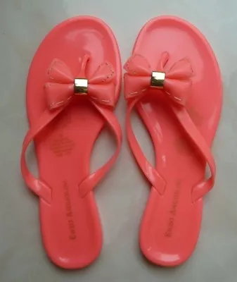 Women's ENZO ANGIOLINI PINK Jelly Sandals NEW Flip Flops W/bows Size 5 • $25.99