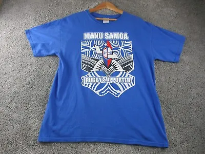 Manu Samoa Rugby T Shirt Large Short Sleeve Round Neck Graphic Cotton Mens • $16