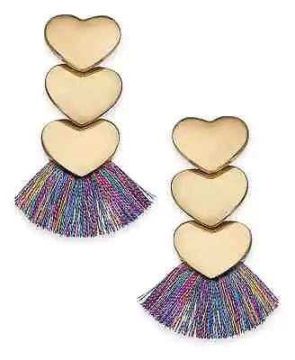 INC International Concepts Earrings Gold-Tone Heart Fringe Drop • $14.99