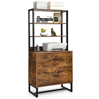 Giantex 4-Tier Industrial File Filing Cabinet  W/Drawers Shelves & Letter Size • $175.95