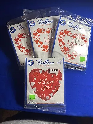 Lot Of 4 Packs Of 5 Valentines Day Mylar Baloons • $20