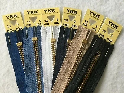 YKK Brass Jean Zips Semi And Auto Lock Slider For Jeans Trousers And Cords • £2.15