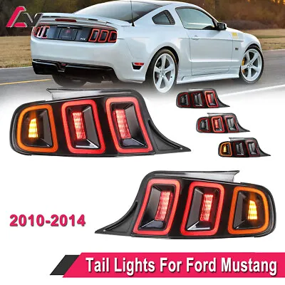 LED Tail Lights For 2010-2014 Ford Mustang GT Sequential Signal Brake Red Lamps • $499.99