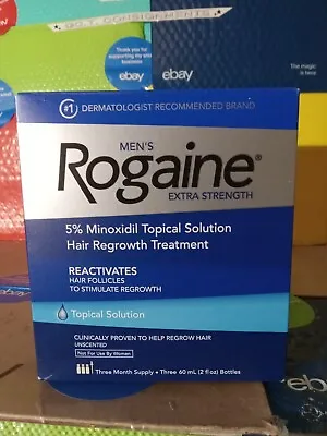 🆕️ STOCK❗️Men's ROGAINE 5% Minoxidil Solution 3 Month Supply. Ex:4/26🆕️LOOK • $39.99