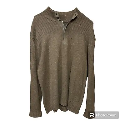 Columbia XCO Green Quarter Zip Wool Blend Sweater Size Men's L Mock Turtle Neck • $14.99