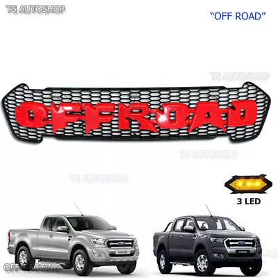 LED Red Grille Grill Fit Ford Ranger PX2 FX4 MK2 Raptor Off Road 2015 2016 2017 • $257.39