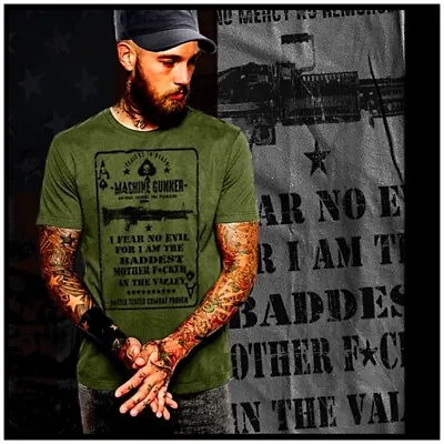 $19.99 • Buy Machine Gunner T-shirt Iraq War Mountain Assault Combat Specialist Infantryman 