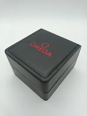 £29.99 • Buy OMEGA Used Watch Case Leather Ette Black  Red Pouch With Watch Cushion 